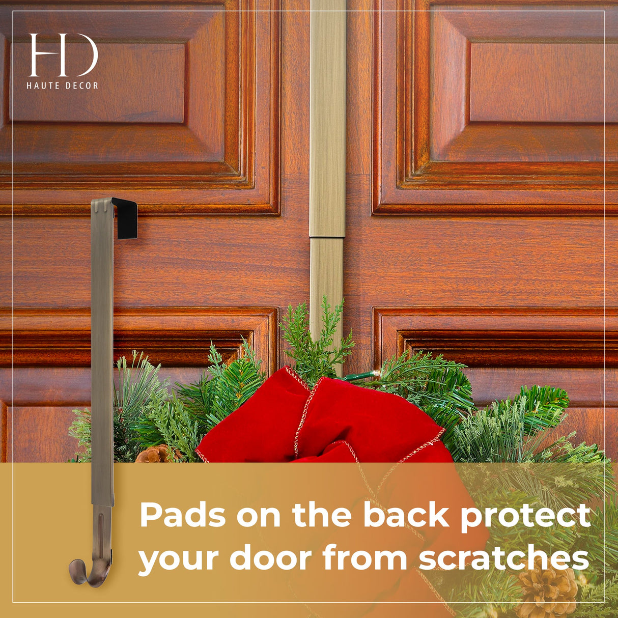 Wreath Hangers - Adapt?äó Adjustable Wreath Hanger With Flag Icon - Antique Brass