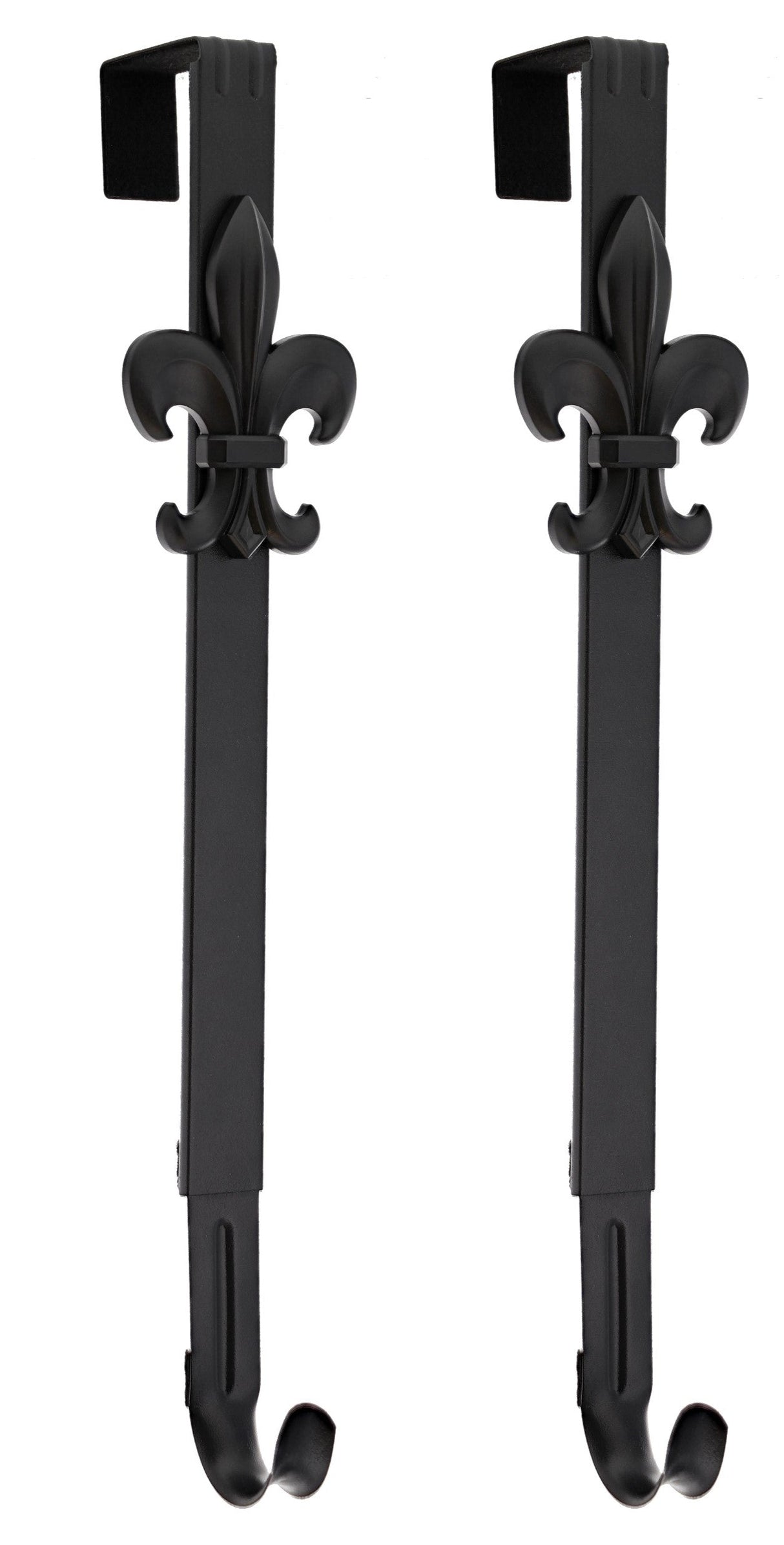Wreath Hangers - Adapt?äó Adjustable Wreath Hanger With Fleur-de-lis Icon - Black 2 Pack