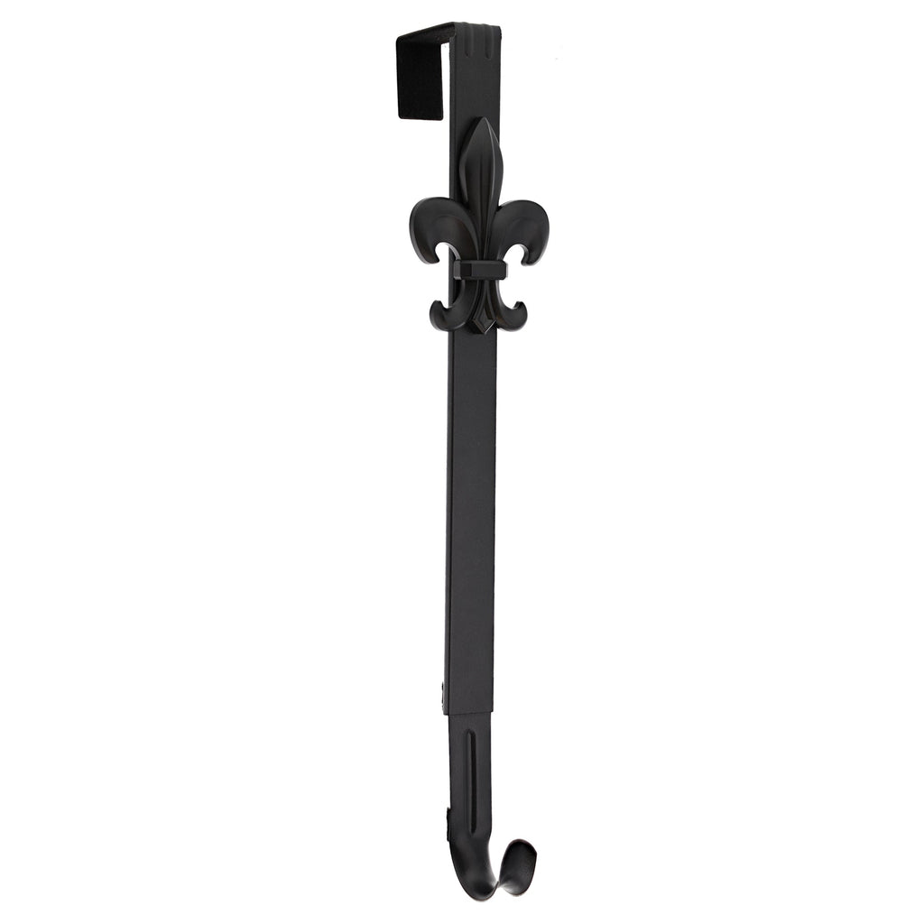 Wreath Hangers - Adapt™ Adjustable Wreath Hanger With Fleur-de-lis Icon - Matte Black