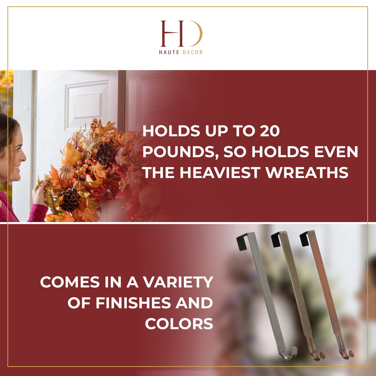 Wreath Hangers - Adapt?äó Adjustable Wreath Hanger With Fleur-de-lis Icon - Oil-Rubbed Bronze