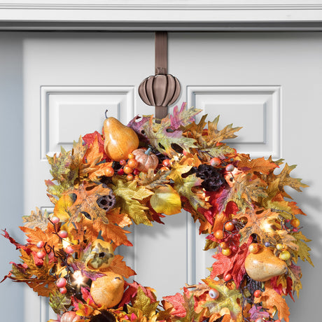 Wreath Hangers - Adapt?äó Adjustable Wreath Hanger With Pumpkin Icon - Oil-Rubbed Bronze