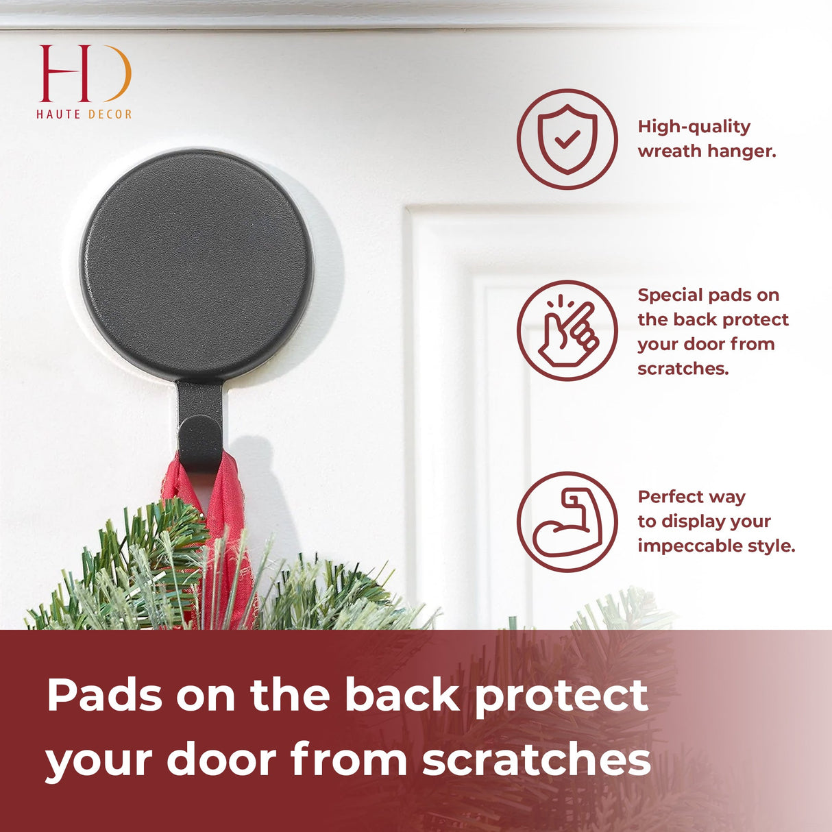 Wreath Hangers - Attract?« Magnetic Hanger, 1 Pack - Matte Black