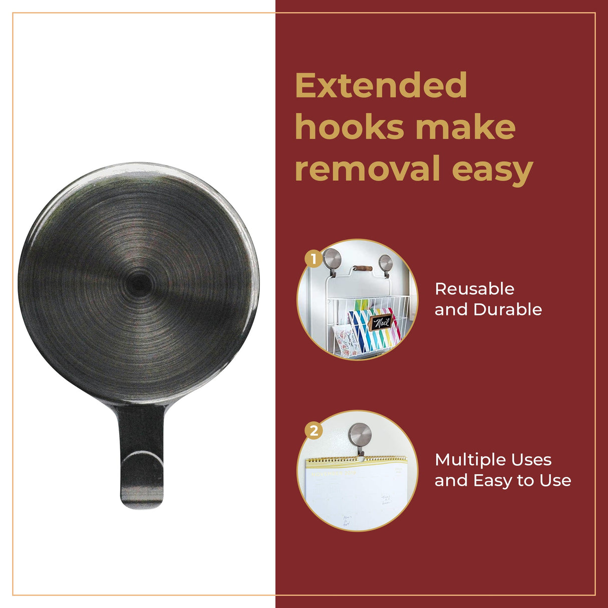 Wreath Hangers - Attract?« Magnetic Hanger, 2 Pack - Brushed Nickel