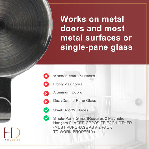 Wreath Hangers - Attract?« Magnetic Hanger, 2 Pack - Brushed Nickel