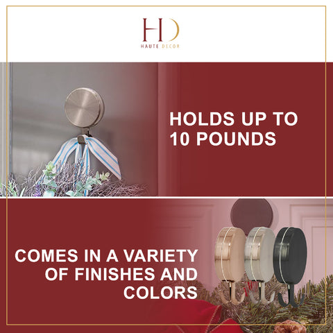 Wreath Hangers - Attract?« Magnetic Hanger, 2 Pack - Brushed Nickel