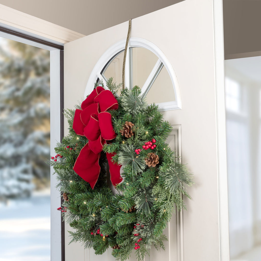 Wreath Hangers - HighProfile® Wreath Hanger - Holly Antique Brass