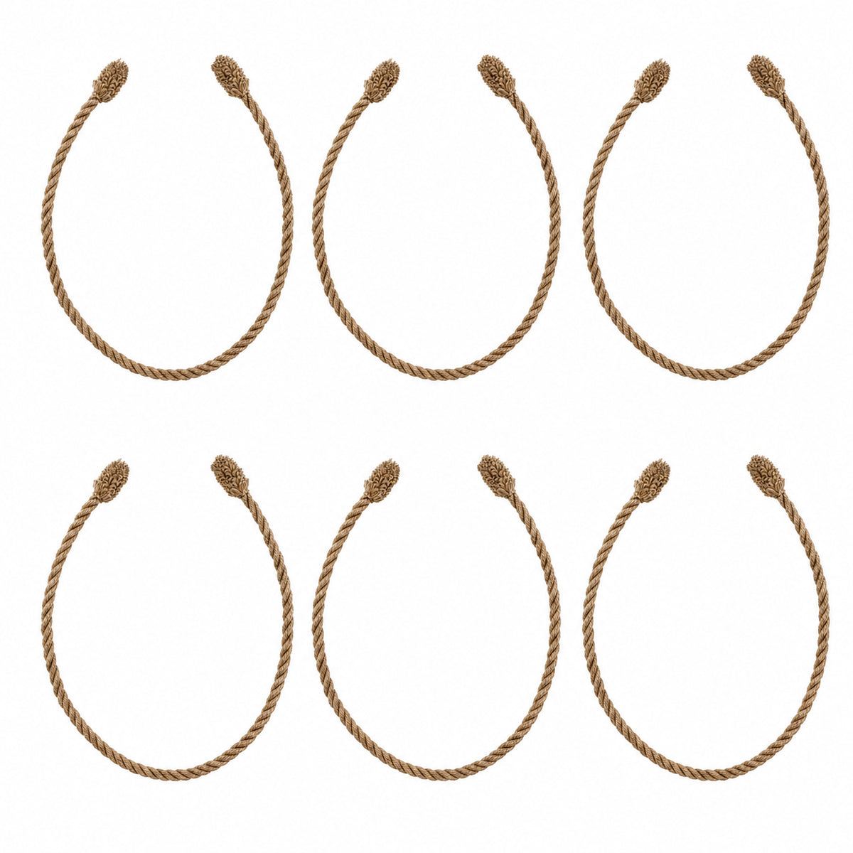 Decorative Twist Ties 6 Pack - Jute Rope