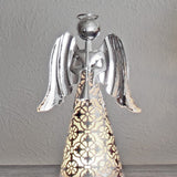 9 Inch LED Pre-lit Silver Plastic Tabletop Angel Christmas Decor With Built-in Timer