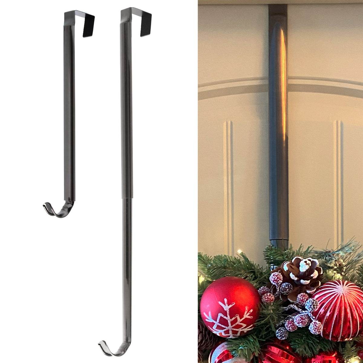 Premium Adjustable Length Wreath Hanger 30 Pound Capacity - 5 Finishes Available
