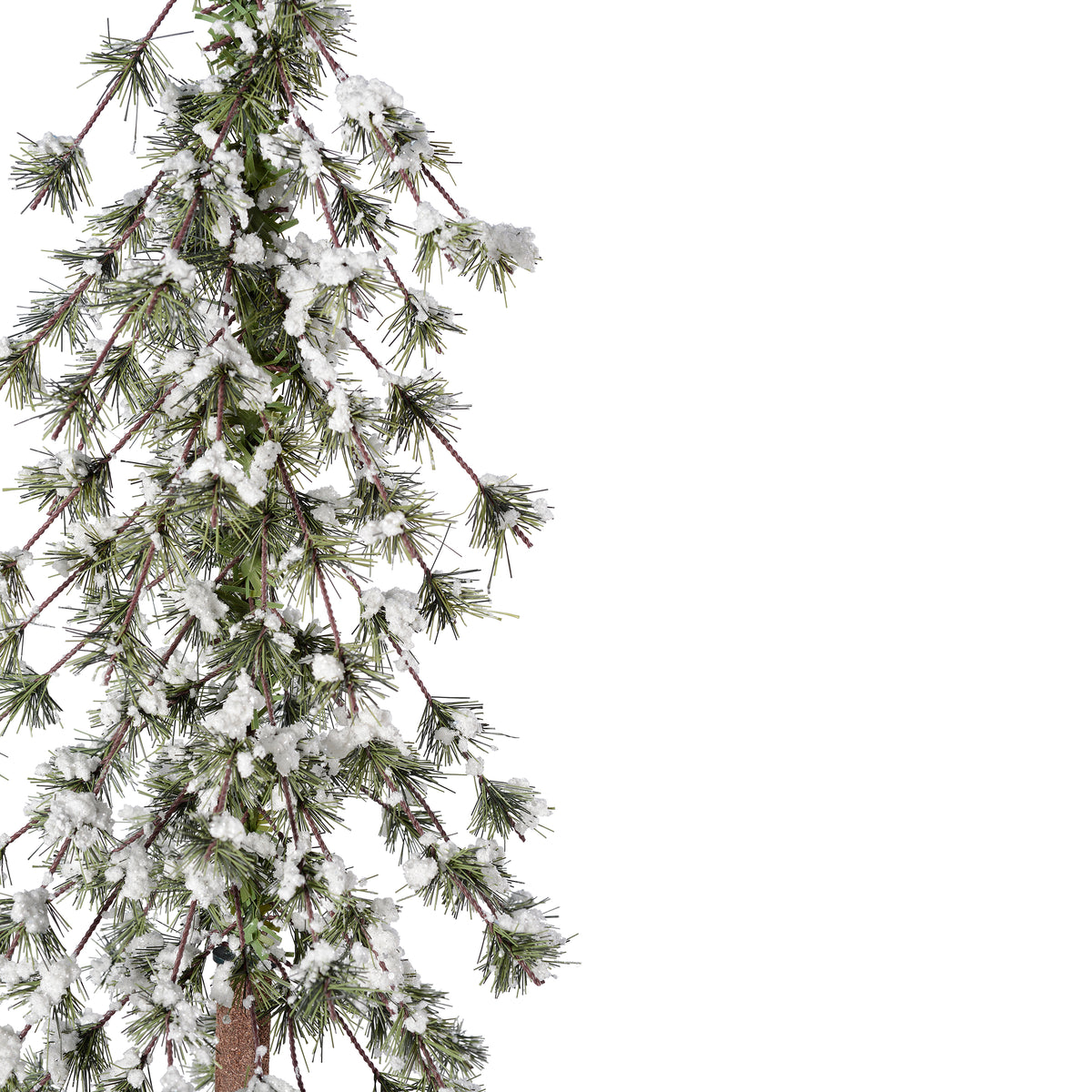 Snow Capped 24 Inch Tall Unlit Alpine Tree with Wrapped Burlap Base