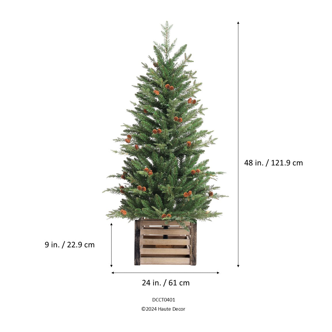 4 Foot Pre-lit Asheville Artificial Fir Christmas Potted Tree