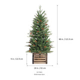 4 Foot Pre-lit Asheville Artificial Fir Christmas Potted Tree