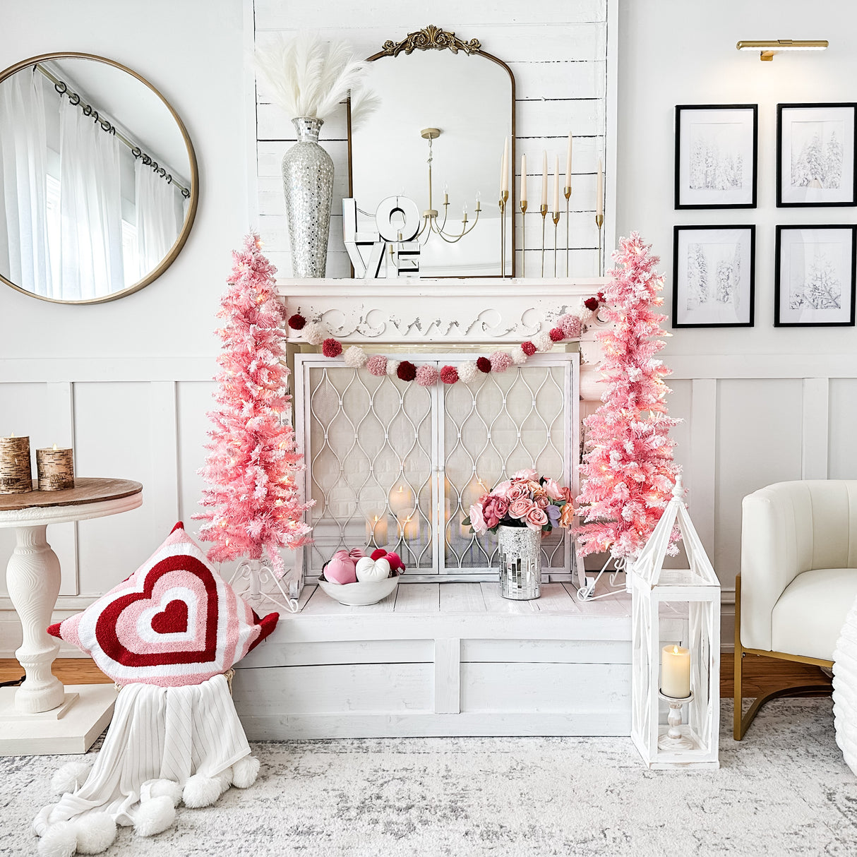 4 Foot Prelit Pink Cotton Candy Flocked Fir Christmas Tree