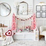 4 Foot Prelit Pink Cotton Candy Flocked Fir Christmas Tree