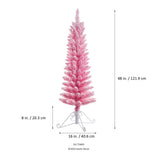 4 Foot Prelit Pink Cotton Candy Flocked Fir Christmas Tree