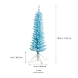 4 Foot Prelit Blue Cotton Candy Flocked Fir Christmas Tree