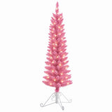 4 Foot Prelit Cotton Candy Fir Christmas Tree with 50 Incandescent Lights (Unflocked Pink)