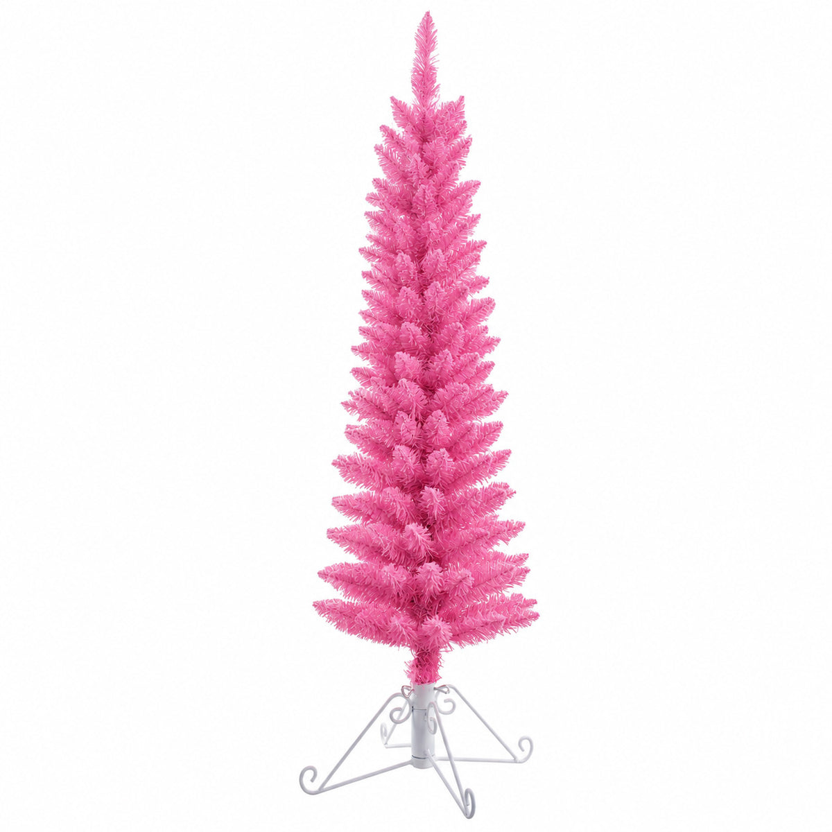 4 Foot Prelit Cotton Candy Fir Christmas Tree with 50 Incandescent Lights (Unflocked Pink)