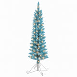 4 Foot Prelit Cotton Candy Fir Christmas Tree with 50 Incandescent Lights (Unflocked Blue)