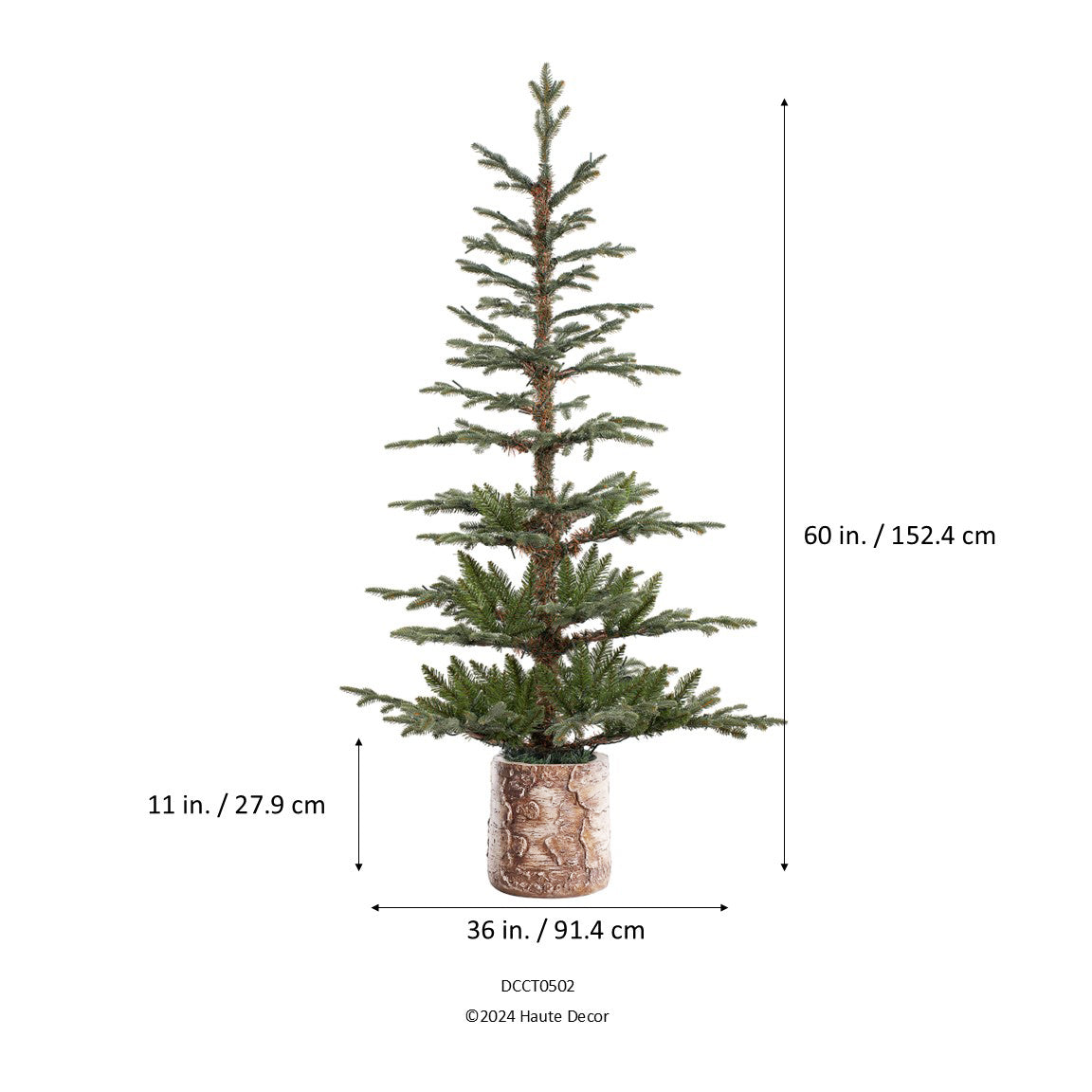 5 Foot Pre-lit Timberland Fir Potted Christmas Tree