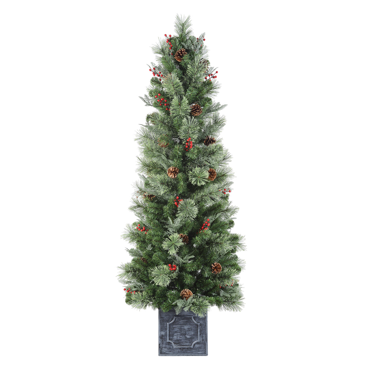 5 Foot Pre-Lit Classic Potted Christmas Tree