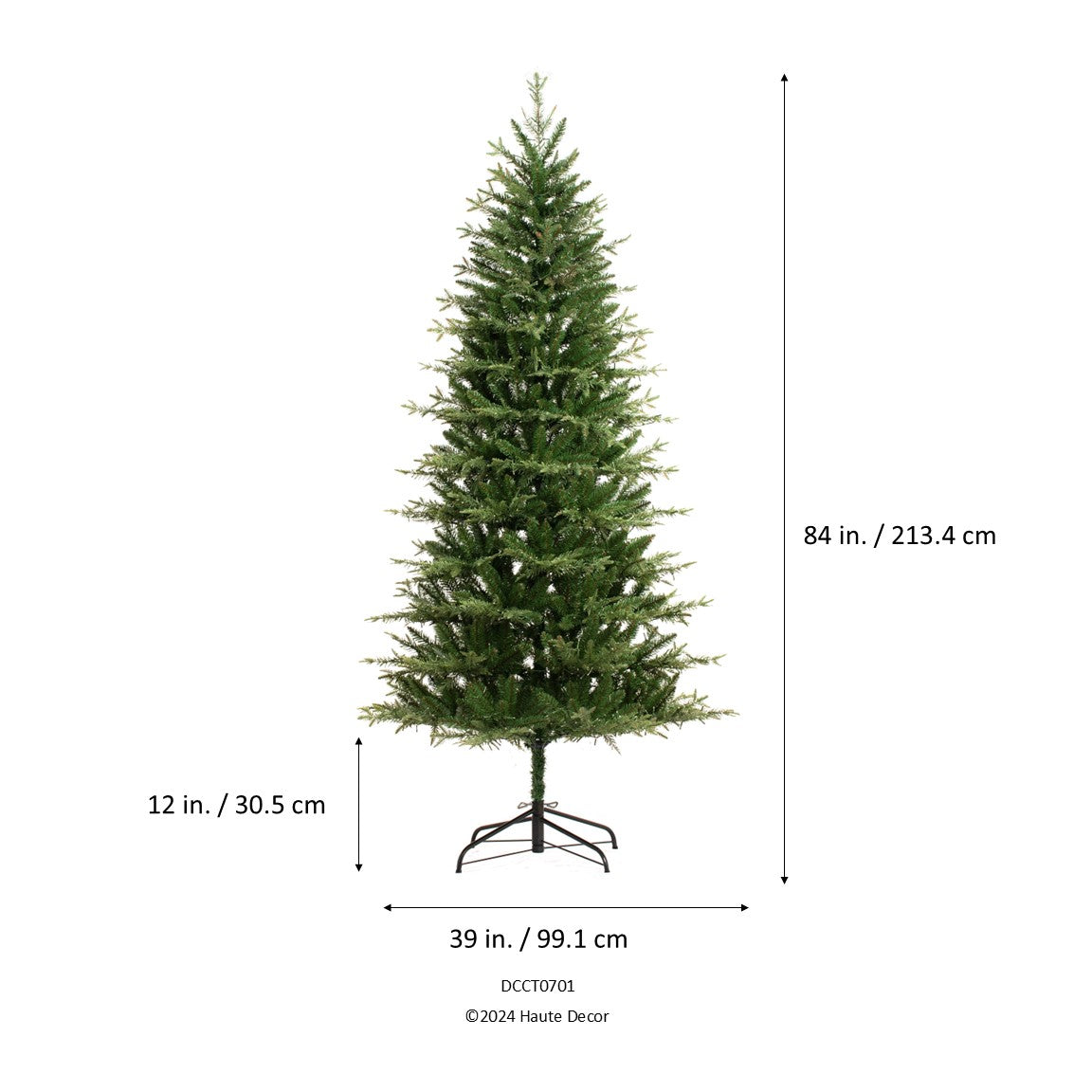 7 Foot Pre-lit Asheville Slim Christmas Tree