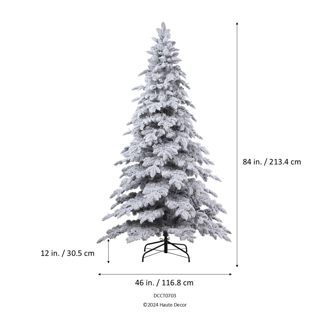 7 Ft. Holland Snow PE Fir Tree with Warm White T5 LED Lights, Foot Pedal & Quick Shape