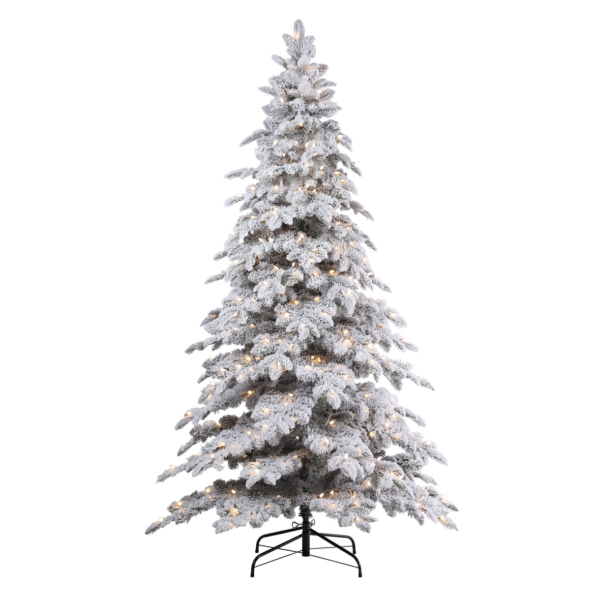 7 Ft. Holland Snow PE Fir Tree with Warm White T5 LED Lights, Foot Pedal & Quick Shape