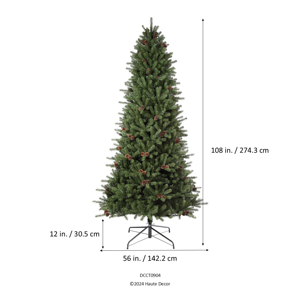 9 Ft. Tall Montana Fir Artificial Christmas Tree with Soft White T5 LED Lights, Instant Shape Memory Wire, and Foot Pedal for Easy Use