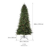 9 Ft. Tall Montana Fir Artificial Christmas Tree with Soft White T5 LED Lights, Instant Shape Memory Wire, and Foot Pedal for Easy Use