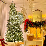 9 Foot Queensbury Fir with 2700 Cluster 8-Function LED lights, including Twinkle - Extra Tall Christmas Tree with Easy-Shape Branches