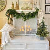 30 Inch Prelit Fraser Fir Potted Tree in Wooden Pot