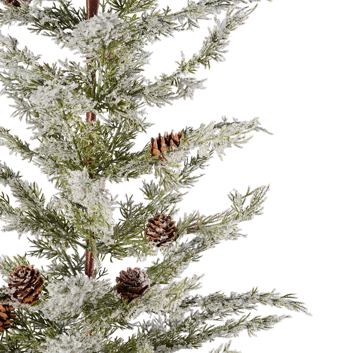 Frosted White Spruce 30 Inch Tall Unlit Tabletop Tree with Wrapped Burlap Base