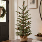 Spruce 30 Inch Tall Unlit Tabletop Tree with Wrapped Burlap Base
