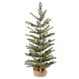 Spruce 30 Inch Tall Unlit Tabletop Tree with Wrapped Burlap Base
