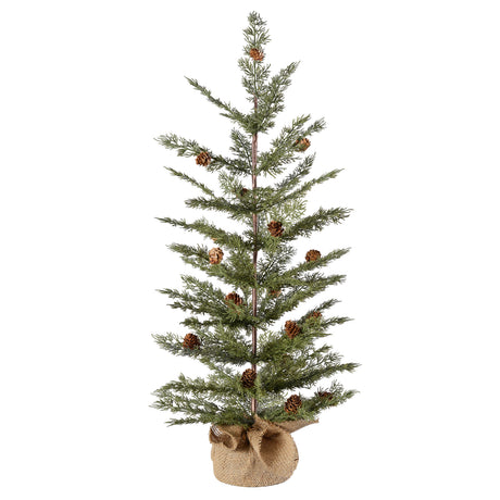 Spruce 30 Inch Tall Unlit Tabletop Tree with Wrapped Burlap Base
