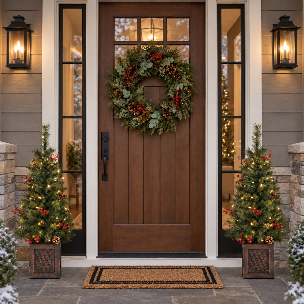 Brookfield 3.5 Foot Tall Potted Porch Trees - Set of 2 Trees