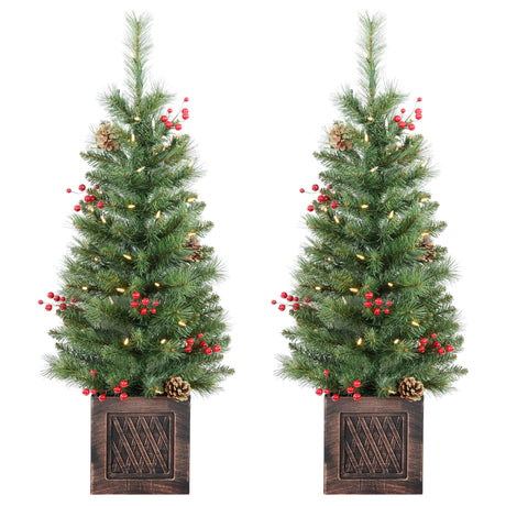 Brookfield 3.5 Foot Tall Potted Porch Trees - Set of 2 Trees