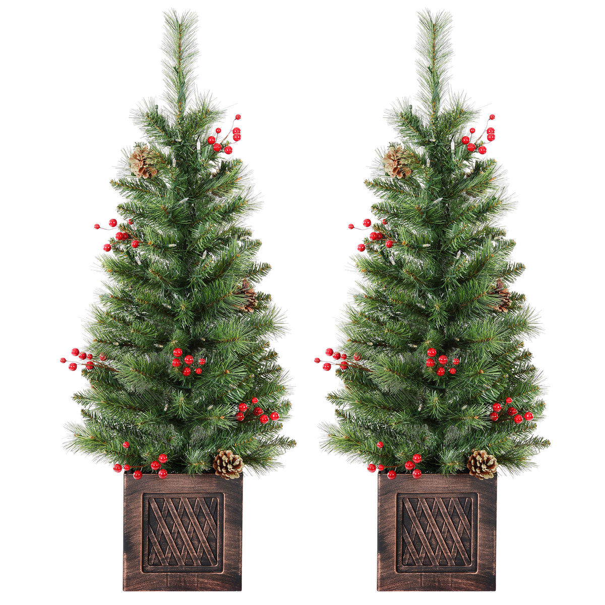 Brookfield 3.5 Foot Tall Potted Porch Trees - Set of 2 Trees