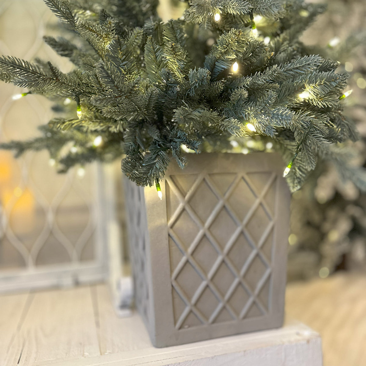 4.5 Ft. Barcelona Blue Spruce Potted Tree (Set of 2)