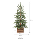 4.5 Ft. Alberta Alpine Potted Tree with 120 Warm White LED Lights - Twinkle and Steady Light Functions, Battery-Operated with Timer