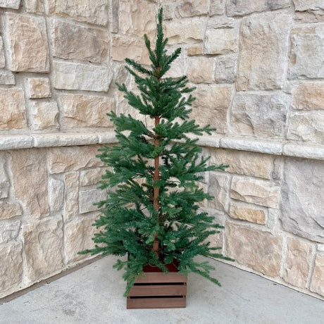 4.5 Ft. Alberta Alpine Potted Tree with 120 Warm White LED Lights - Twinkle and Steady Light Functions, Battery-Operated with Timer