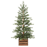 4.5 Ft. Alberta Alpine Potted Tree with 120 Warm White LED Lights - Twinkle and Steady Light Functions, Battery-Operated with Timer