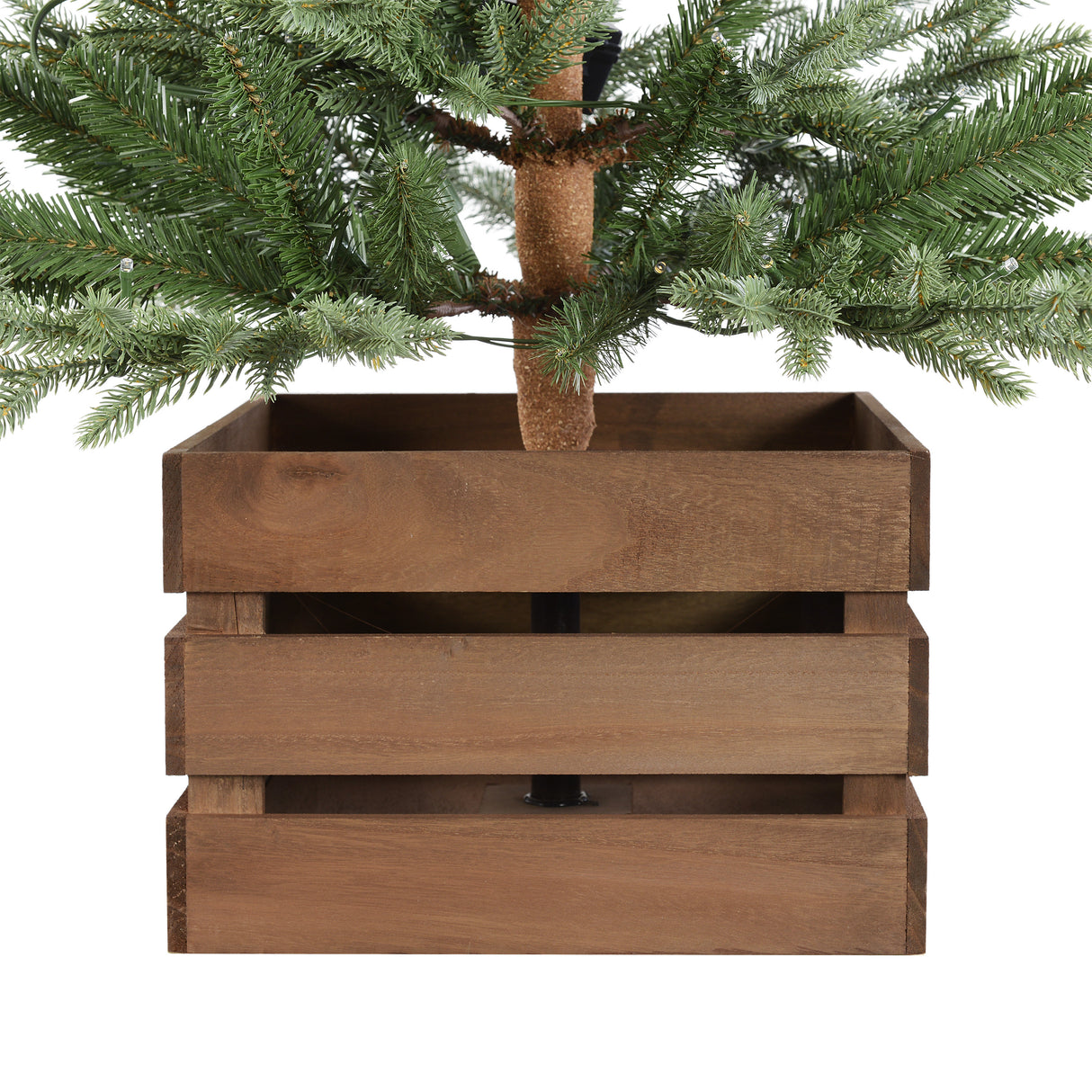4.5 Ft. Alberta Alpine Potted Tree with 120 Warm White LED Lights - Twinkle and Steady Light Functions, Battery-Operated with Timer