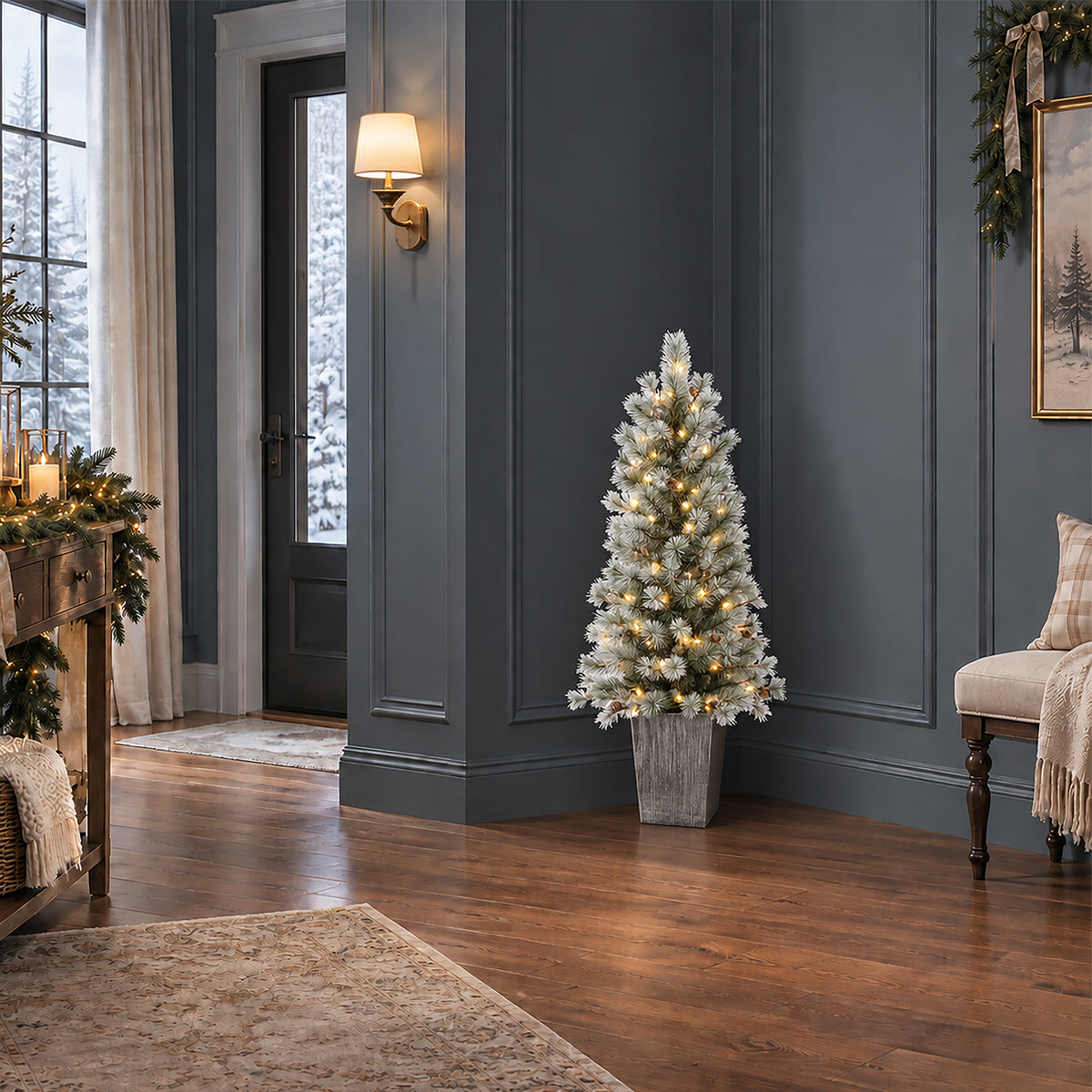 4.5 Ft. Silverwood Pine Potted Porch Tree