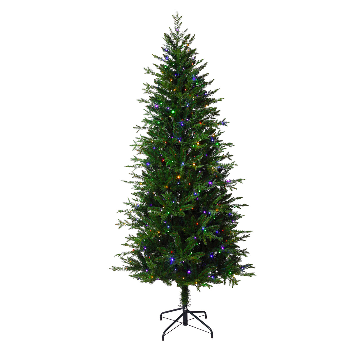 6.5 Foot Slim Asheville Fir with 8-Function Color Changing LED Lights