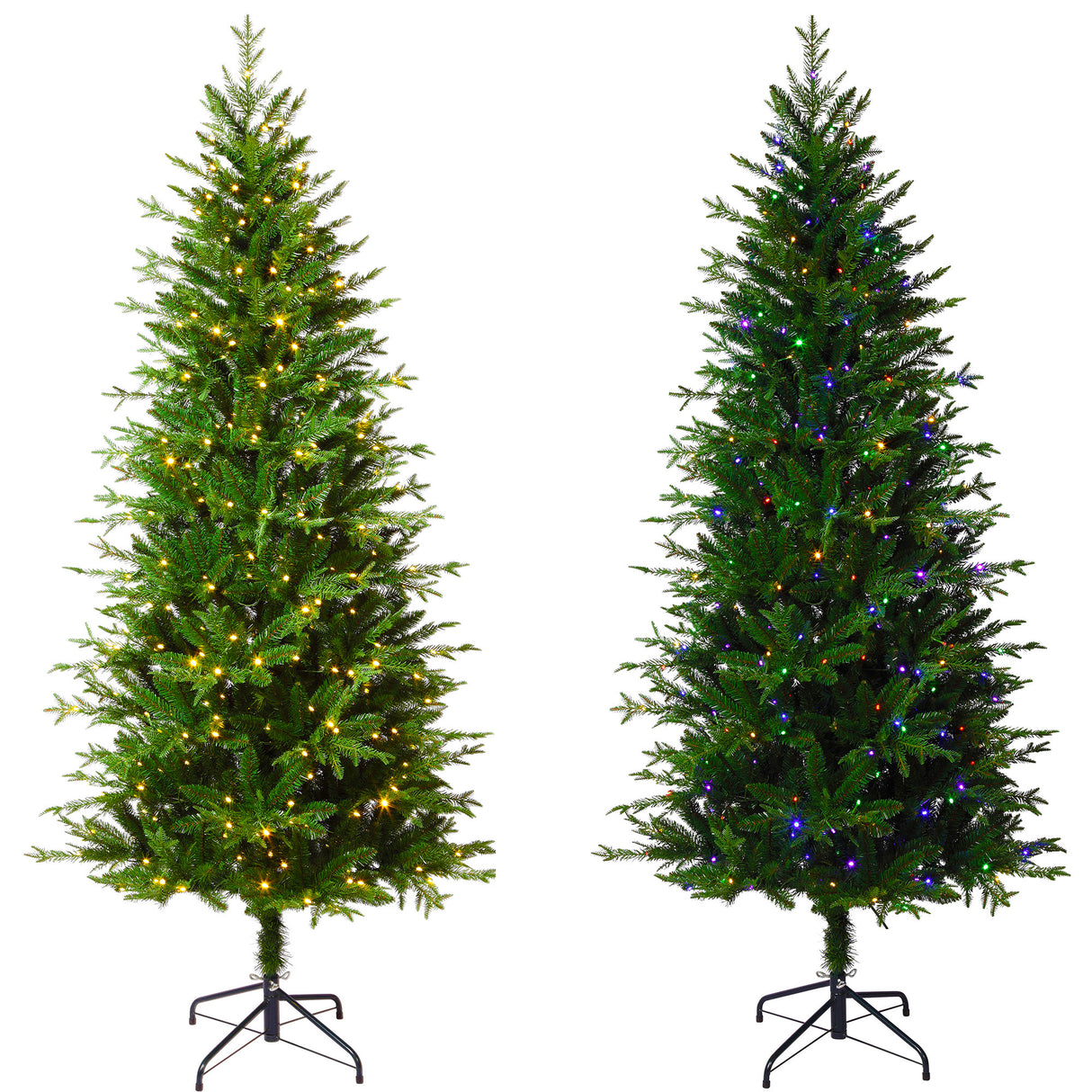 6.5 Foot Slim Asheville Fir with 8-Function Color Changing LED Lights