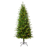 6.5 Foot Slim Asheville Fir with 8-Function Color Changing LED Lights