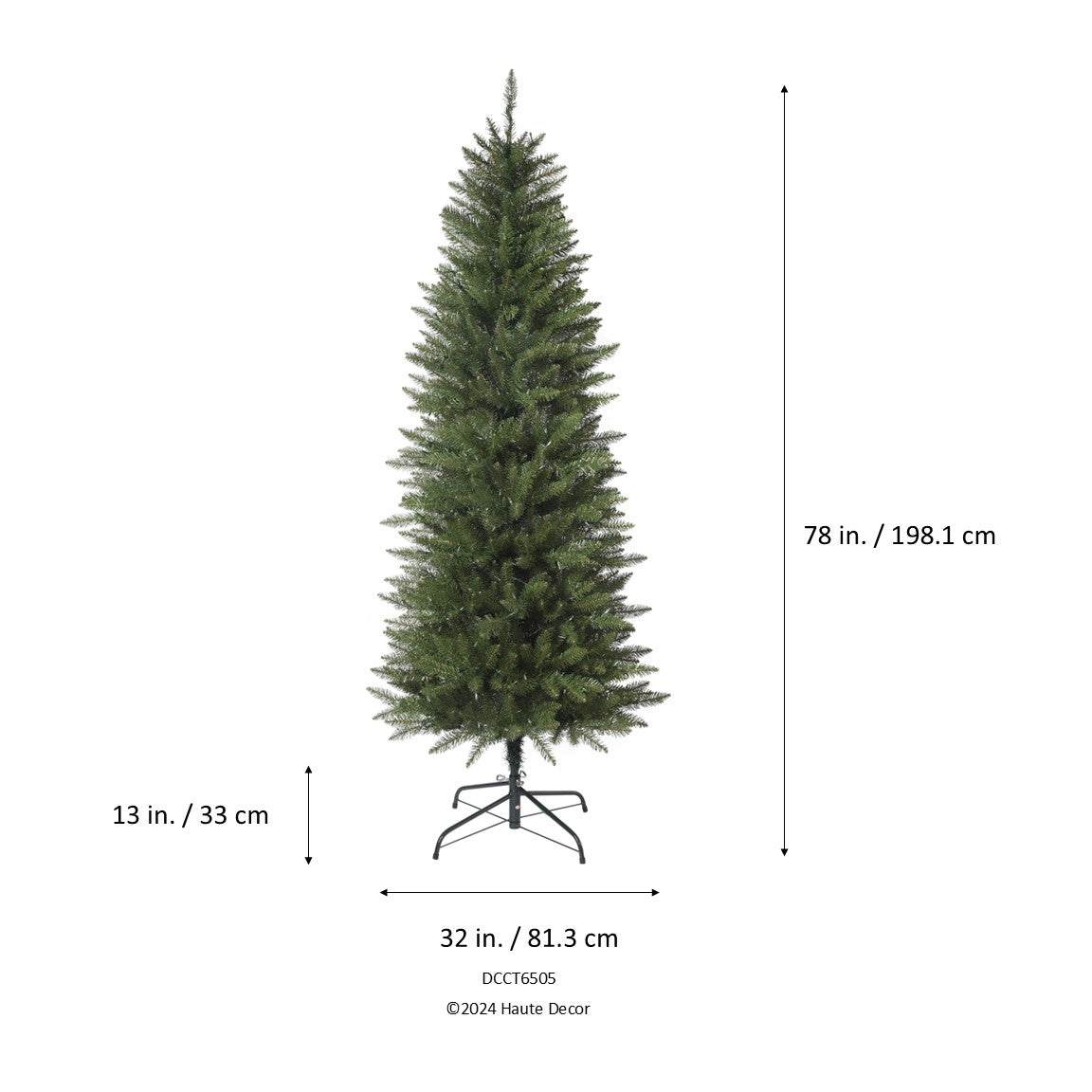 6.5 Ft. Tall Dumont Slim Christmas Tree with Warm White T5 LED Lights and Foot Pedal Control