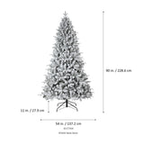 7.5 Foot Flocked Churchill Fir Tree - Color Changing LED Lights